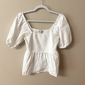 Loft Puff Sleeve Peplum Top